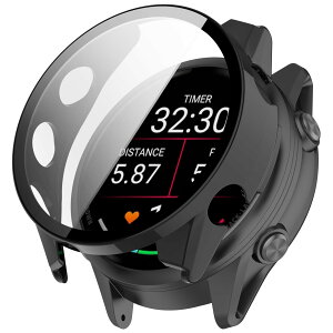 For GARMIN Forerunner 970 �J�o�[ PC�f�� �K�[�~�� Forerunner 970 �P�[�X �K���X�t�B������̌^ �S�ʕی� ��d�\�� �h�o ���{���Ɏq�� �L�Y�h�~ �y��(�u���b�N)