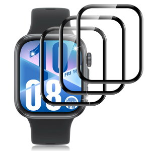 �y3���Z�b�g�zFor Huawei Watch Fit 4 �p �t�B���� PMMA�f�� �Ή� huawei watch fit 4 �ی�t�B���� �\��t���ȒP �C�A�[�� �����ߗ� �������� �w��h�~ ���h�~ �S�ʕی�