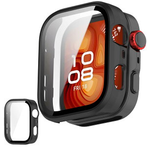 UIUIKA For HUAWEI WATCH FIT 4 Pro ��p�J�o�[ �t�@�[�E�F�C WATCH FIT 4 Pro �ی�P�[�X �Z�b�g �����K���X�t�B����+���ϏՌ�PC�t���[�� �����E�Ռ��E�X�N���b�`�h�~ ���˒ጸ �w��h�~ �y�ʃX�����݌v(