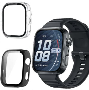 �y2���Z�b�zFor HUAWEI Watch Fit 5 Pro �P�[�X �t�B����+PC�t���[�� ��̌^ AUDASO HUAWEI Watch Fit 5 Pro �p �h�� �J�o�[ �ی�P�[�X �S�ʕی� �����ȒP �����ߗ� �h���h�o �E�����ɂ��� �ϏՌ� �i�u���b�N