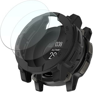 GYOKUYU�u�P�[�X�ƃK���X�t�C�����Z�b�g�vFOR Garmin instinct3 45mm/�K�[�~�� �C���X�e�B���N�g3 �ی�J�o�[ �K���X�t�B���� �P�[�X �V���R���f�� ���^ �y�� ��U�h�~�i�P�[�X1�_�ƃt�C����2��|45