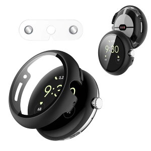 For Google Pixel Watch 5/Watch 4 45mm �J�o�[ �P�[�X �[�d�⏕�A�_�v�^�[ �t�B����+PC�t���[�� �A�b�v���E�H�b�`�ی�J�o�[ �K���X�t�B���� ��̌^ �h�o�yHUKWIMO�z 3D�S�ʕی� �w��h�~ HD�����ߗ� ����
