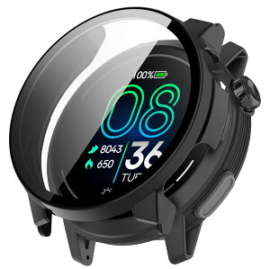SHEAWA for COROS(�J���X) PACE Pro �P�[�X �J�o�[ PC+�����K���X�t�B���� �S�ʕی� 9H�d�x ��̌^�ی�P�[�X �ی�J�o�[ �ϏՌ� �A�N�Z�T���[ (�u���b�N)