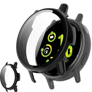 UIUIKA For Garmin vivoactive 5 �J�o�[ �K�[�~�� vivoactive 5 �ی�P�[�X �����K���X�t�B����&PC�t���[�� �����h�~ �Ռ��z�� �X�N���b�`�h�~ �h�o�h�� �w��h�~ �y�ʔ��^�݌v�i�u���b�N)