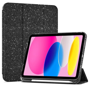 ProCase iPad 11����/10���� �P�[�X iPad�iA16�j11�C���` 2025/10.9�C���` 2022�ʗp A2696 A2757 A2777 �y�����[ �ϏՌ� �O�܂� �X�^���h �X�}�[�g�J�o�[ (�L���L���u���b�N)