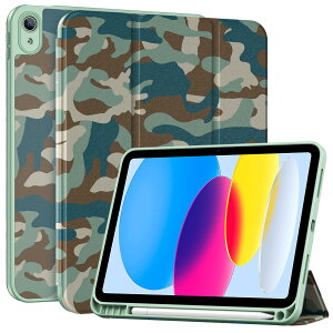 ProCase iPad 11����/10���� iPad�iA16�j11�C���` 2025/10.9�C���` 2022 �e���̂���TPU�o�b�N �ϏՌ� �O�܂� �X�^���h �X�}�[�g�J�o�[ (�J���l�C�r�[)