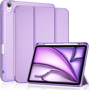 ProCase iPad Air 11�C���` �P�[�X M4 2026 / M3 2025 / M2 2024 / iPad Air5 2022 / Air4 2020 10.9�C���` ���� �N���A�J�o�[ �y�����[ �ϏՌ� �O�܂� �X�^���h �X�}�[�g�J�o�[ -�p�[�v��