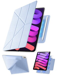 �y360°�S�ʕی�EY���X�^���h�zTekka iPad mini7 �P�[�X (A17 Pro�E��7���� 2024) / iPad mini6 �P�[�X (��6���� 8.3�C���` 2021) ��p �}�O�l�b�g�z�� �B���y�����[ �c�u���E���u���Ή� �����^ �y�� PU���U�[