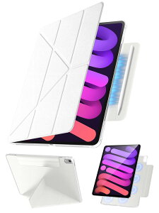 �y360°�S�ʕی�EY���X�^���h�zTekka iPad mini7 �P�[�X (A17 Pro�E��7���� 2024) / iPad mini6 �P�[�X (��6���� 8.3�C���` 2021) ��p �}�O�l�b�g�z�� �B���y�����[ �c�u���E���u���Ή� �����^ �y�� PU���U�[