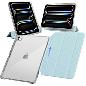 MS factory iPad Pro 13�C���` �P�[�X M5 M4 (2025/2024) �p �y�����[ ���O���\ �y�� �ϏՌ� �J�o�[ �c�u��/���u���X�^���h Pro 13 �P�[�X �\�t�g�t���[�� �w�ʓ��� �y�[���X�J�C�u���[ ���F IPDP13m4-SLDP