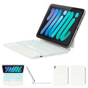 ZYNTHRALIX iPad mini7 (A17 Pro 2024)/mini6 (2021) 8.3 �C���`��p �L�[�{�[�h�t���P�[�X 11 �F�o�b�N���C�g���� �X�}�[�g�^�b�`�p�b�h�t �h�����H �}�W�b�N�L�[�{�[�h�^�C�v �z���C�g