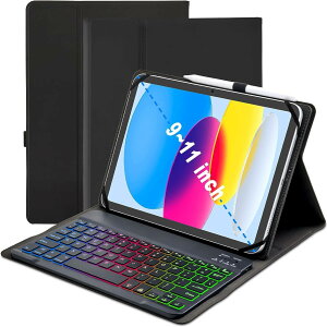9�`11�C���`�Ή� �^�u���b�g�p �L�[�{�[�h�P�[�X Android 16 15 14 13 12 �^�u���b�g�p�� Bluetooth�L�[�{�[�h�t�� �P�[�X ���C���{�[�o�b�N���C�g�t�� iPad Android Windows �A���h���C�h 9�C���` 10�C���`