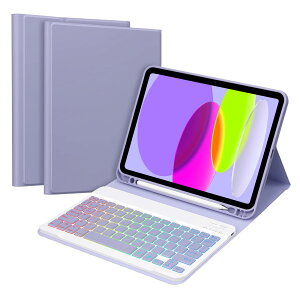 iPad ��10���� �L�[�{�[�h �P�[�X GOOJODOQ (2022) iPad10 7�F�o�b�N���C�g�t�� ���C�����X �L�[�{�[�h �J�o�[ 10th 10.9�C���`��p�P�[�X �E���� �y���z���_�[�t�� �X�^���h�@�\ �I�[�g�X���[�v�@�\