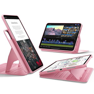 ESR iPad Pro 13�C���` �P�[�X�iM5/M4�A2025/2024�j��p ��O���\�ȃ}�O�l�b�g�J�o�[�t����]���P�[�X �c����/�������X�^���h 6�i�K�̊p�x���߉\ Pencil Pro/USB-C���S�Ή� Shift�V���[�Y �s���N