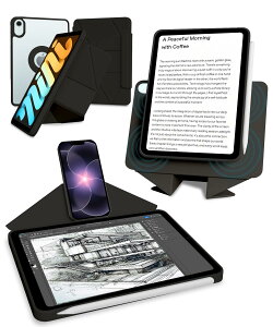 MS factory iPad mini7 �P�[�X (A17 Pro 2024 ��7����) mini6 (2021 ��6����) �p ������ ���� �J�o�[ ���p�x �X�^���h �c�u�� ���u�� ���̓}�O�l�b�g�z�� ���^ �ϏՌ� �I�[�g�X���[�v �A�C�p�b�h�~�j mini 7 6