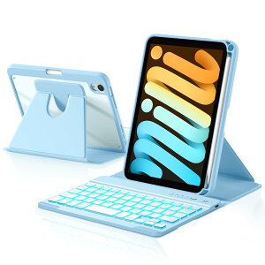 �yHETHOT�ziPad�p mini �L�[�{�[�h�P�[�X - �Ή�iPad Mini7 A17Pro ��7����(2024)/Mini6 ��6����(2021) DIY�����P�[�X �y�ʁE�S�ʕی� �h���ގ� �É��L�[ 7�F�o�b�N���C�g US�z�� �X�J�C�u���[