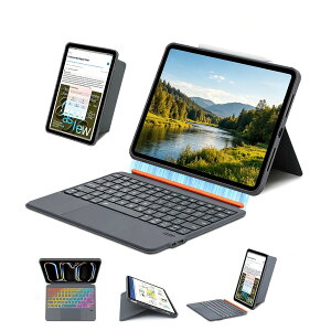 QUARK iPad Pro 11�C���` M5/M4 �L�[�{�[�h�P�[�X �����x�^�b�`�p�b�h ���C�z�� �}�O�l�b�g���E���L�[�{�[�h 7�F�o�b�N���C�g �É��L�[ ��/�c�u���Ή� ���K�i�����X�^���hType-C�[�d�� �ȃG�l magic k