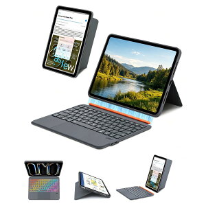 QUARK iPad Pro 13�C���` M5/M4 �L�[�{�[�h�P�[�X �����x�^�b�`�p�b�h ���C�z�� �}�O�l�b�g���E���L�[�{�[�h 7�F�o�b�N���C�g �É��L�[ ��/�c�u���Ή� ���K�i�����X�^���hType-C�[�d�� �ȃG�l magic k