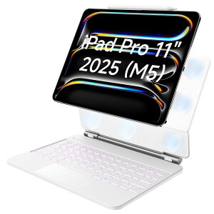 �}�W�b�N�L�[�{�[�h HOU 2025 (M5/M4) iPad Pro 11�C���`�p�L�[�{�[�h�P�[�X�AiPad Pro 2025 11��p�L�[�{�[�h�A���_�^�b�`�Ή��g���b�N�p�b�h�t���A7�F�o�b�N���C�g�A���C�z���X�^���h�A135°�p�x��