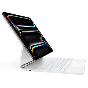 �}�W�b�N�L�[�{�[�h HOU 2025 (M5/M4) iPad Pro 13�C���`�p�L�[�{�[�h�P�[�X�AiPad Pro 2025 13��p�L�[�{�[�h�A���_�^�b�`�Ή��g���b�N�p�b�h�t���A7�F�o�b�N���C�g�A���C�z���X�^���h�A135°�p�x��