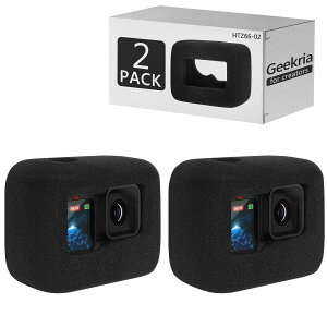 Geekria for Creators �E�C���h�}�t �X�|���W �݊��� GoPros HERO 13/12/11/10/9�Ή� �A�N�V�����J�����p ���؂艹�ጸ �J�o�[ �n�E�W���O�t���[���p �}�C�N �E�B���h�X�N���[�� �X�|���W �A�N�Z�T���[�i