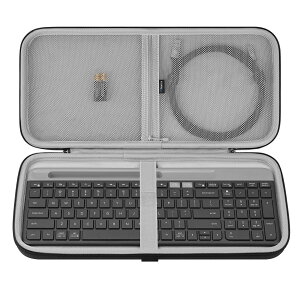 Geekria �L�[�{�[�h �n�[�h�V�F���ی�g���x���o�b�O�A���W�N�[�� Logicool MK470 �X���� ���C�����X �L�[�{�[�h�ƃ}�E�X �R���{�A���W�N�[�� Logicool MK470�A K585�A K580 �ɑΉ� (�_�[�N�O���[)