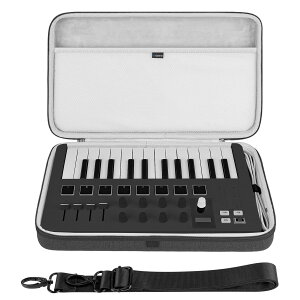 Geekria USB MIDI �L�[�{�[�h �R���g���[���[ �n���h�P�[�X Arturia MiniLab 3 / MiniLab MkII 25 Slim-Keyn�ƌ݊������� �n�[�h�V�F�� �g���x�� �L�������O�o�b�O ��񂰃P�[�X �V�����_�[�X�g���b�v�t�� (