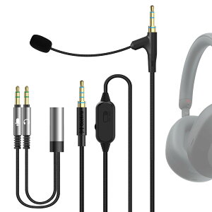 Geekria 3.5mm �u�[���N���b�v �R���f���T�[�}�C�N �����P�[�u�� �Q�[���E��c�p Sony WH-1000XM6/1000XM5/ 1000XM4, ULT WEAR, WH-XB920N �Ή� ����/�~���[�g�R���g���[���i170 cm�j