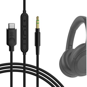 Geekria �P�[�u�� USB-C Digital to Audio �݊��� �I�[�f�B�I�R�[�h �\�j�[ Sony WH-1000XM6 ULT WEAR WH-1000XM5 WH-XB920N �w�b�h�z���P�[�u���A3.5mm AUX �ɓK������C�����C���}�C�N�Ɖ��ʃR���g���[�� 1.2m