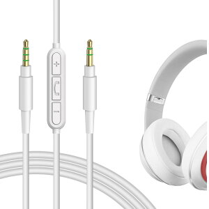 Geekria �P�[�u�� Audio �݊��� �I�[�f�B�I�R�[�h �r�[�c�o�C�h�N�^�[�h�� Beats Solo 3, Solo 2, Studio 3, Studio 2, Studio, Mixr, Pro �w�b�h�z���P�[�u���A3.5mm AUX �ɓK������ �C�����C���}�C�N�Ɖ��ʃR���g