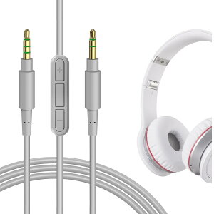 Geekria �P�[�u�� �݊��� �I�[�f�B�I�R�[�h �r�[�c�o�C�h�N�^�[�h�� Beats Studio Pro, Studio 3 �w�b�h�z���P�[�u���A3.5mm �ɓK������ �C�����C���}�C�N�Ɖ��ʃR���g���[�� 1.7m