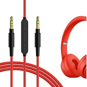 Geekria �P�[�u�� �݊��� �I�[�f�B�I�R�[�h�r�[�c�o�C�h�N�^�[�h�� Beats Solo 4, Studio Pro, Studio3 �w�b�h�z���P�[�u���A3.5mm AUX�ɓK������ �C�����C���}�C�N�Ɖ��ʃR���g���[�� 1.2m