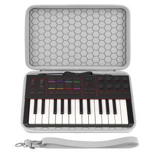 Geekria �I�[�f�B�I�C���^�[�t�F�[�X �L�������O�P�[�X Akai Professional MPK Mini IV�ƌ݊������� EVA �n�[�h�V�F�� �|�[�^�u�� �g���x���o�b�O (���C�g�O���[)
