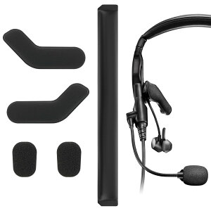 Geekria �����p�w�b�h�o���h�J�o�[ + �T�C�h�N�b�V���� + �}�C�N�J�o�[�Z�b�g �{�[�Y Bose Proflight Series 1/2 Aviation Headphones �Ή� �C���p�[�c (�u���b�N)