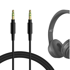 Geekria �P�[�u�� �݊��� �I�[�f�B�I�R�[�h�r�[�c�o�C�h�N�^�[�h�� Beats Studio Pro, Solo 4, Solo 3, Solo 2, Studio 3, Studio 2, Executive, Pro, Mixr �w�b�h�z���P�[�u��, 3.5mm �ɓK������ 1.2m