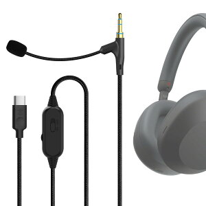 Geekria USB-C - 3.5mm �u�[���}�C�N�P�[�u�� Sony WH-1000XM6/WH-1000XM5�AULT WEAR�ASoundcores Space One�Ή� �w�b�h�z���p�����P�[�u�� ���ʒ����E�~���[�g�@�\�t�� �Q�[���E�I�����C����c�p�i170 cm�j
