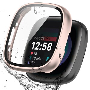 BOOLINN For Fitbit sense2 �J�o�[/Fitbit versa4 �J�o�[ 3D���p�G�b�W �����^ PC+�K���X�f�� ��̌^ �t�@�[�E�F fitbit sense2 �P�[�X/fitbit versa4 �P�[�X �Ή� �����ߗ� �L�Y�h�~ �w��h�~ �ȒP�Ɏ��t���E��