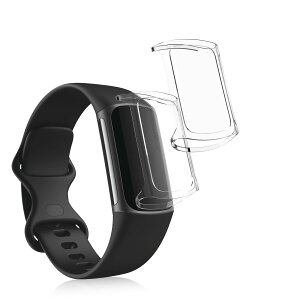 kwmobile 2x �P�[�X Fitbit Charge 6 / Charge 5�Ή� �J�o�[ - �t���J�o�[ �V���R�� �ϏՌ� �S�̕ی� ����
