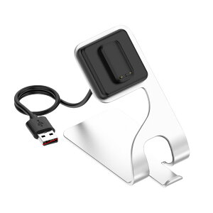 PINHEN For Fitbit Charge6 / Fitbit Charge5 �[�d�� �r���v �A���~�����[�d�� �[�d�X�^���h �`���[�W���[ 150cm �[�d�P�[�u�� (�V���o�[, Fitbit Charge6/Charge5)