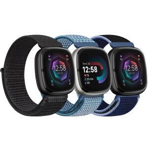 Bcuckood �i�C���������p���v�o���h Fitbit Versa 4/Sense 2/Versa 3/Sense ���f�B�[�X �����Y �\�t�g �ʋC�� �X�g���b�v �X�|�[�c �\�� ���[�v �����p���X�g�o���h