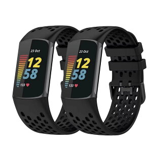 [Etsbaocy] �o���h Fitbit Charge 6 / 5 �Ή� �����o���h ������ �V���R�� �X�g���b�v �_�炩�� �h�� �ϊ��� �ϋv�� �y�� �����Y�����f�B�[�X�p Fitbit Charge 6 / 5 �p - �u���b�N + �u���b�N