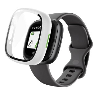 AIYYXX For Fitbit sense2 /Fitbit versa4 �J�o�[ 3D���p�G�b�W �����^ PC+�K���X�f�� ��̌^ Fitbit sense2 /Fitbit versa4 �P�[�X �Ή� �����[�d�\ �[�d�⏕��t�� �����ߗ� �L�Y�h�~ �w��h�~ �ȒP�Ɏ��t��