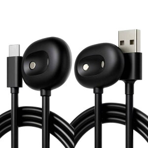 CHUNSHUN �[�d�P�[�u�� Google Fitbit Air �Ή� �[�d�P�[�u�� �[�d�� ���C�����X�[�d �����ϋv �g�т��₷�� �y�� USB-C+USB-A �}�O�l�b�g���[�d�� (2�{,�u���b�N�j