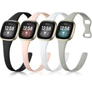 Getino Fitbit Versa 3/ Versa 4 �o���h/Sense/Sense 2 �o���h ���f�B�[�X �����Y ��v�Ȕ��^�X�|�[�c�X�����o���h�A�N�Z�T���[ S �u���b�N/�O���[/�s���N/�z���C�g