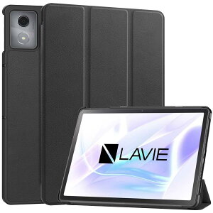 For LAVIE Tab T11D T1155/HTS /T11 T1155/HAS/T1165/KAS/Lenovo Tab K11/B11/K11 �P�[�X�yCOKOVI�z�X�^���h�@�\ �O�܂� �ϏՌ� �y�ʌ^ ����PU���U�[ �}�O�l�b�g���� �I�[�g�X���[�v�@�\(�u���b�N)