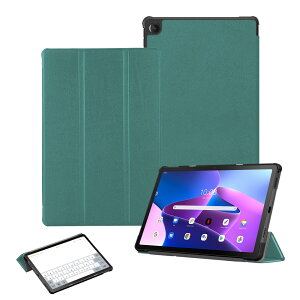 For Lenovo Tab M10 Plus 3rd Gen �P�[�X 10.6�C���` �^�u���b�g PC �P�[�X �J�o�[ Tb-125F �����X���[�v�@�\�t�� �g���t�H�[���h�X�^���h �p�x���� �h�� �ϏՌ� �ϋv���ی�P�[�X (�n��)