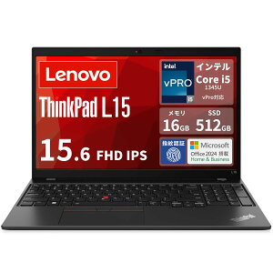 Lenovo �m�[�g�p�\�R�� ThinkPad L15 Gen 4 15.6�C���` FHD IPS�t��/Intel Core i5-1345U vPro ���� / 16GB������ / 512GB SSD/Wi-Fi 6E / Office Home & Business 2024 / Thunderbolt 4 / �w��F��/���{��e���L�[�t�L�[�{�[�h�yWindows