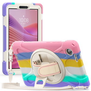 ProCase ���m�{ Tab one K9 �P�[�X Lenovo 8.7�C���` 2025�N���f���p �ϏՌ� �h��J�o�[ ��]���L�b�N�X�^���h&�n���h���t�� �V�����_�[�X�g���b�v���� - �J���t��