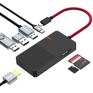 ANYPLUS USB C�n�u�}���`�|�[�g�A�_�v�^�A7-in-1 USB C�m�[�g�p�\�R���g������A4 K HDMI�A3�|�[�gUSB 3.0�ATF/SD�A100 W PD�[�d��-�v���O�A���h�v���C�AMacBook Pro Air HP XPS Steam Deck Dell Lenovo�ɓK�p