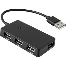 グリーンハウス USB2.0ハブ 4ポート ブラック バスパワー対応 GH-HB2A4A-BK